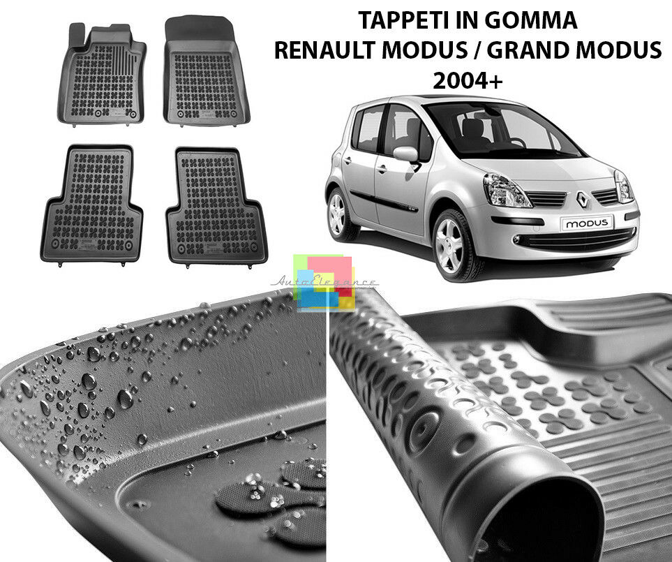 RENAULT MODUS / GRAND MODUS TAPPETINI AUTO IN GOMMA - TAPPETI TOP QUALITA -1-