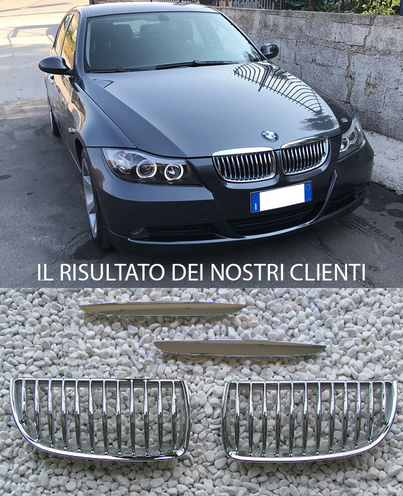 GRIGLIA ANTERIORE M3 PER BMW SERIE 3 E90 E91 2005-2008 VARIANTE CROMATA CALANDRA