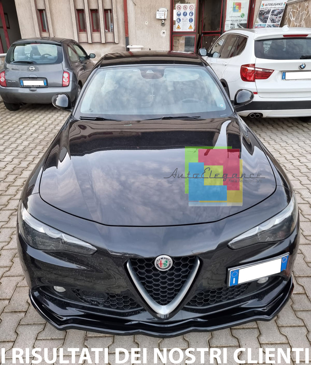 SPLITTER FOR ALFA ROMEO GIULIA BLADE UNDER FRONT BUMPER GLOSSY BLACK 0078