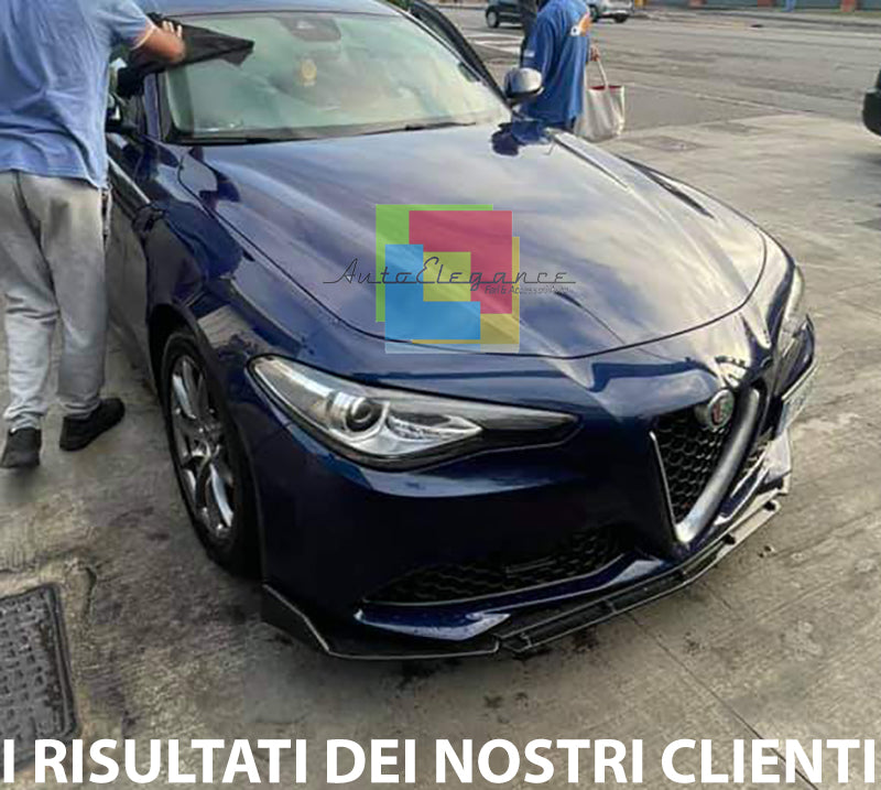 0081 ALFA ROMEO GIULIA SPLITTER PARAURTI ANTERIORE NERO LUCIDO LOOK RS AUTOELEGANCERICAMBI