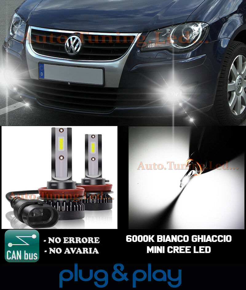CREE LED FOG LIGHTS VW TOURAN V2 CAMBUS WHITE 8000LM