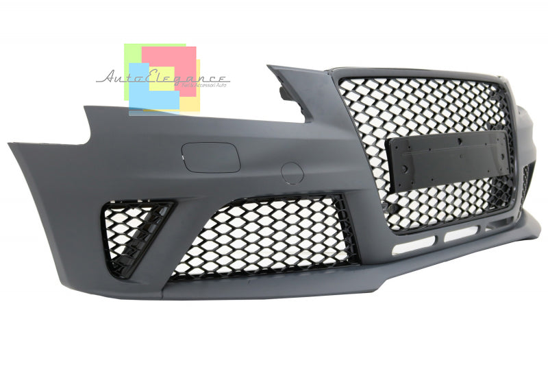 AUDI A4 B8 2007-2011 PARAURTI ANTERIORE COMPLETO + GRIGLIA ANTERIORE NERA LOOK RS5 AUTOELEGANCERICAMBI