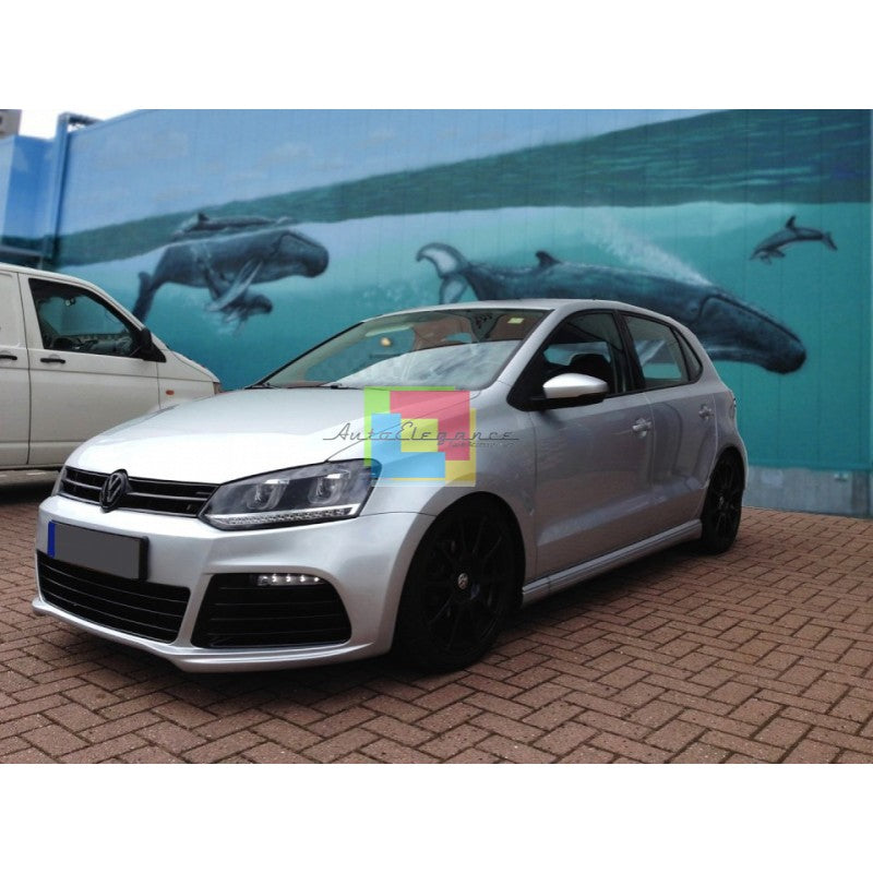 VW POLO 6R 2009-2017 COMPLETE FRONT BUMPER RLINE R20 LOOK IN ABS