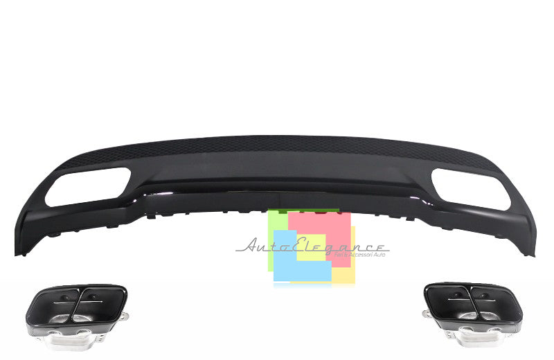 MERCEDES A-CLASS W176 2012-2018 REAR DIFFUSER WITH BLACK TIPPER AMG