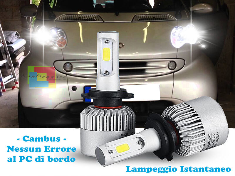 LAMPADE ANABBAGLIANTI LED SMART FORTWO 450 LAMPEGGIO ISTANTANEO 6000K
