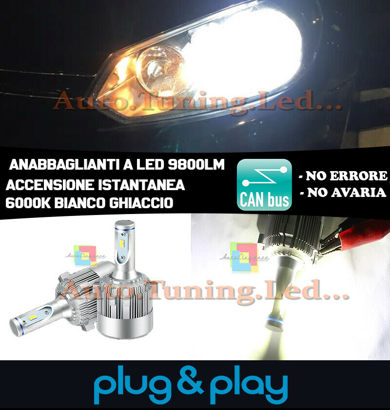LAMPADE ANABBAGLIANTI LED VW GOLF 6 VI 08-12 NO AVARIA 9800LM PLUG AND PLAY .-