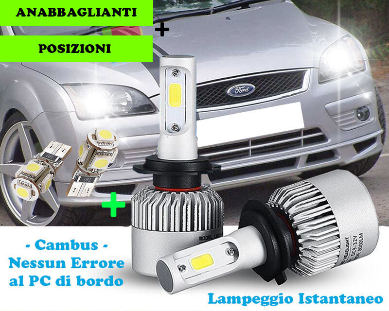 LAMPADE ANABBAGLIANTI LED + POSIZIONI T10 FORD FORD FOCUS MK2 04-11 ISTANTANEO