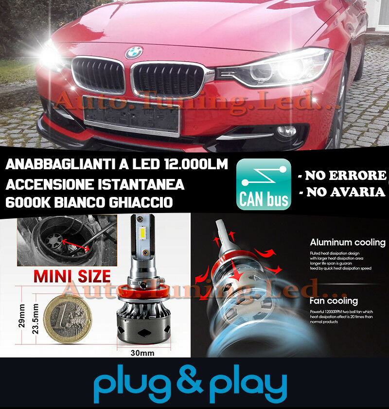 BMW 3 SERIES F30 F31 LED LOW BEAM HEADLIGHTS INSTANT NO FAILURE 12,000LM