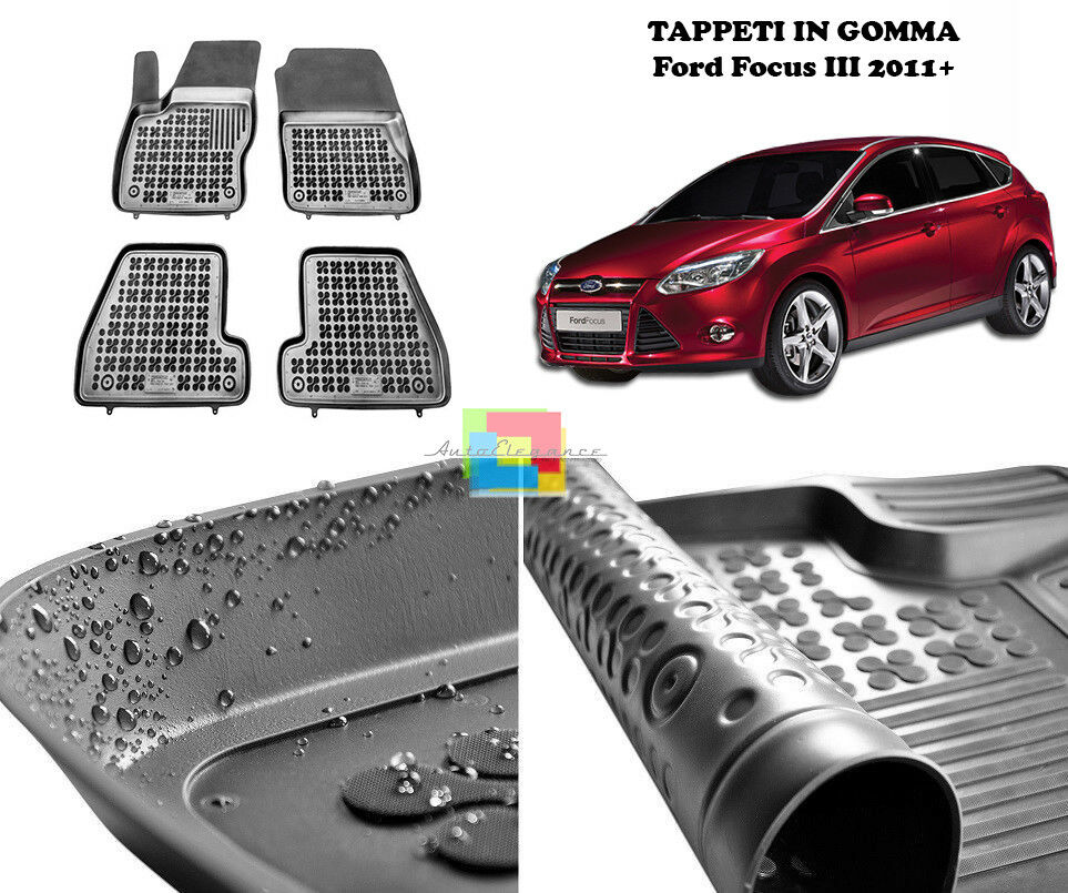 Ford Focus III 2011+ TAPPETINI AUTO IN GOMMA - TAPPETI TOP QUALITA -1-