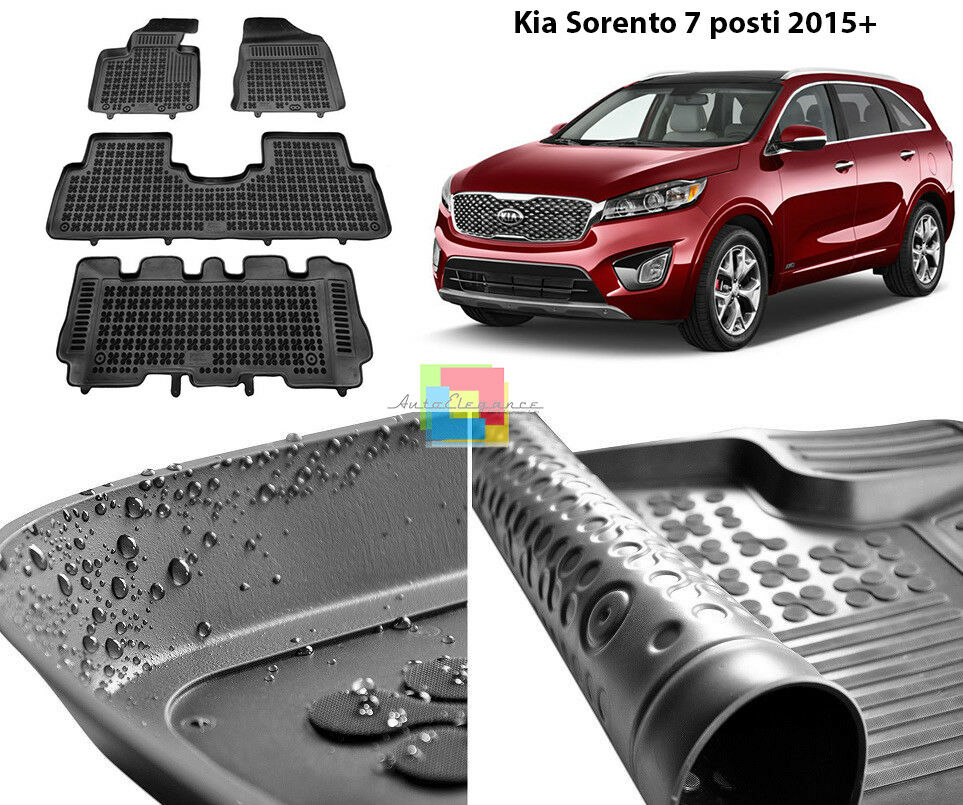 KIA SORENTO 7 POSTI 2015+ TAPPETINI AUTO IN GOMMA - TAPPETI TOP QUALITA -1-