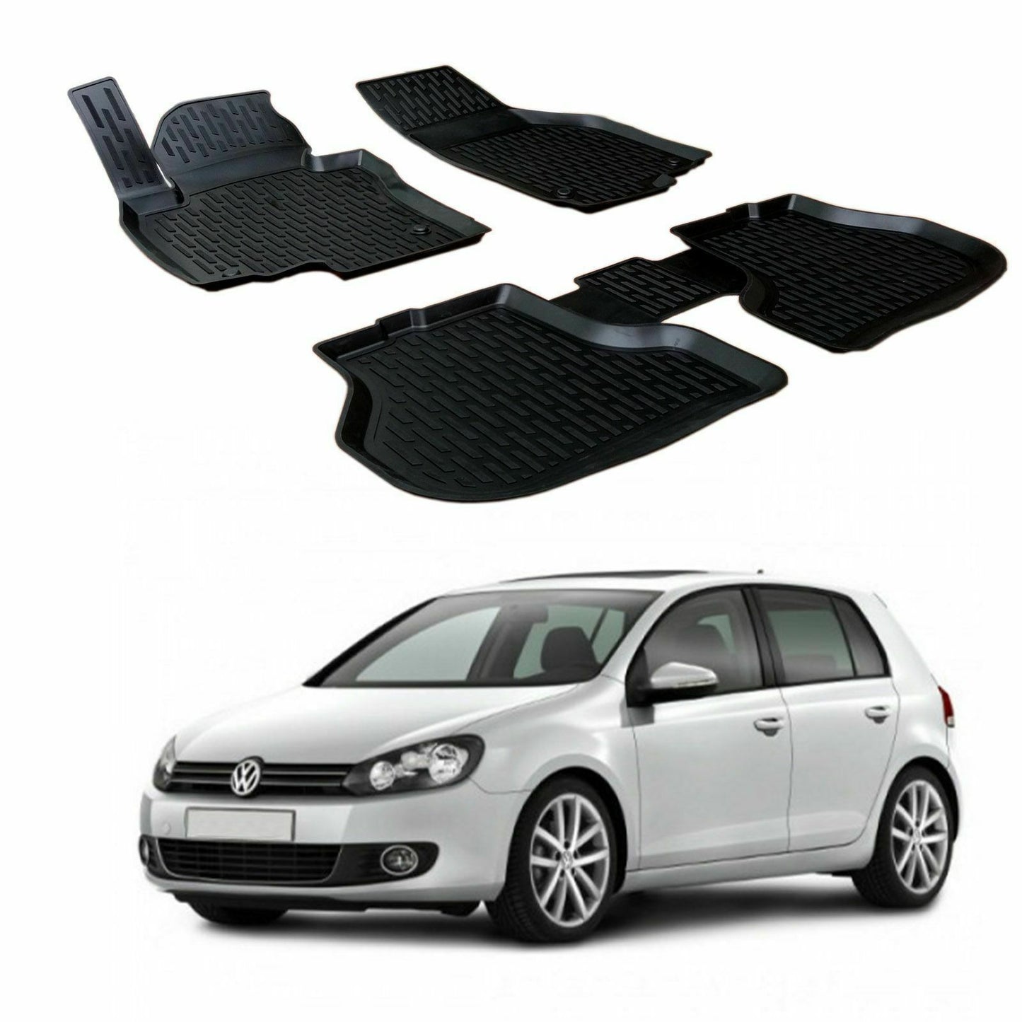 VW GOLF 6 VI 2008-2013 TAPPETINI AUTO IN GOMMA - TAPPETI TOP QUALITA -1