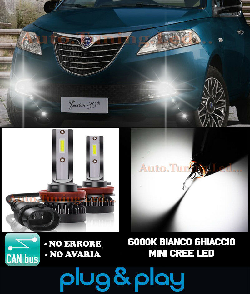 LAMPADE FENDINEBBIA A LED CREE LANCIA YPSILON Y CAMBUS BIANCO GHIACCIO 8000LM