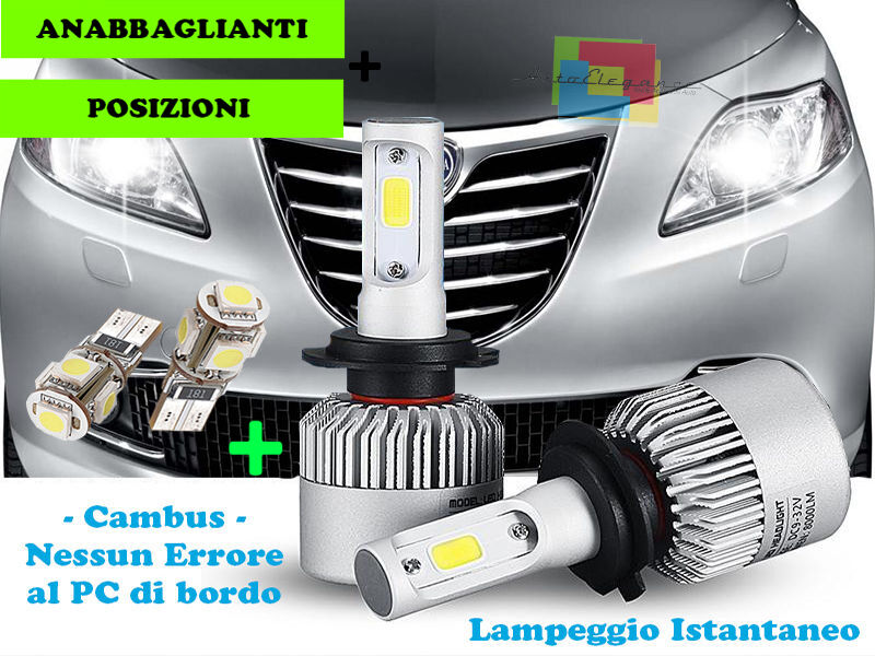 LAMPADE ABBAGLIANTI ANABBAGLIANTI + POSIZIONI LED LANCIA YPSILON 2011+ CREE