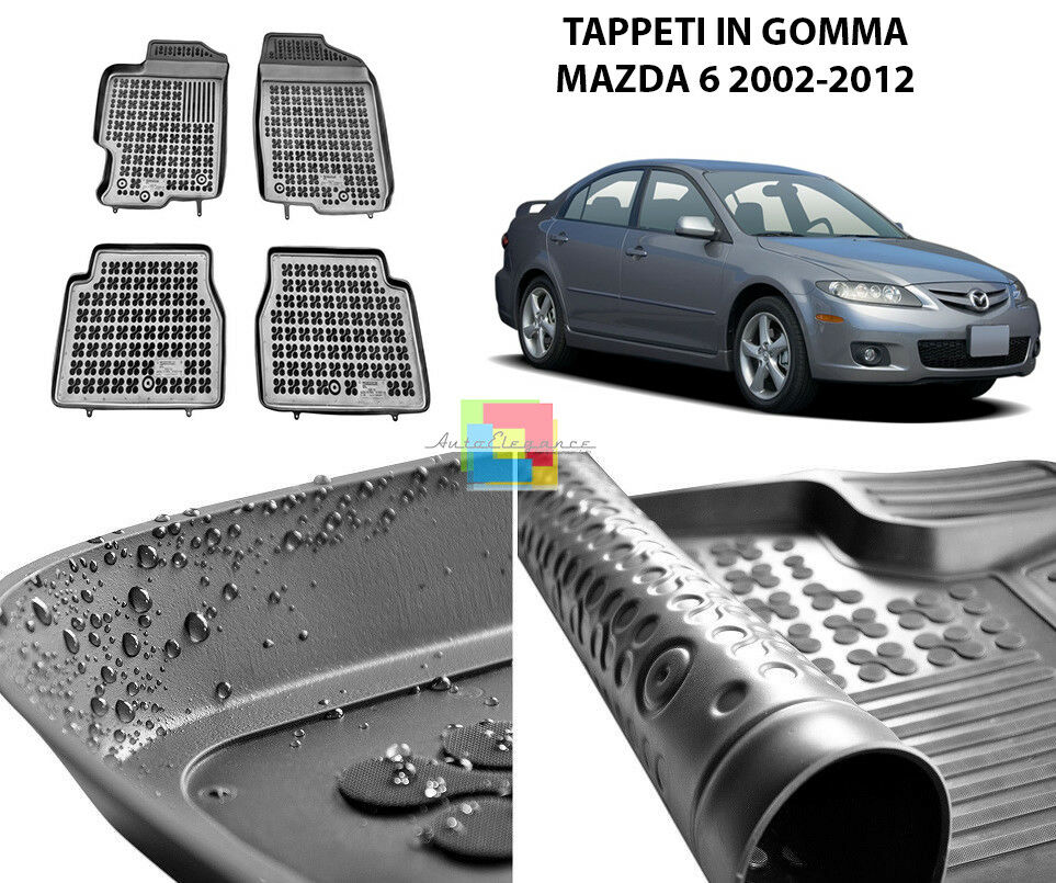 MAZDA 6 2002-2012 TAPPETINI AUTO IN GOMMA - TAPPETI TOP QUALITA -1-
