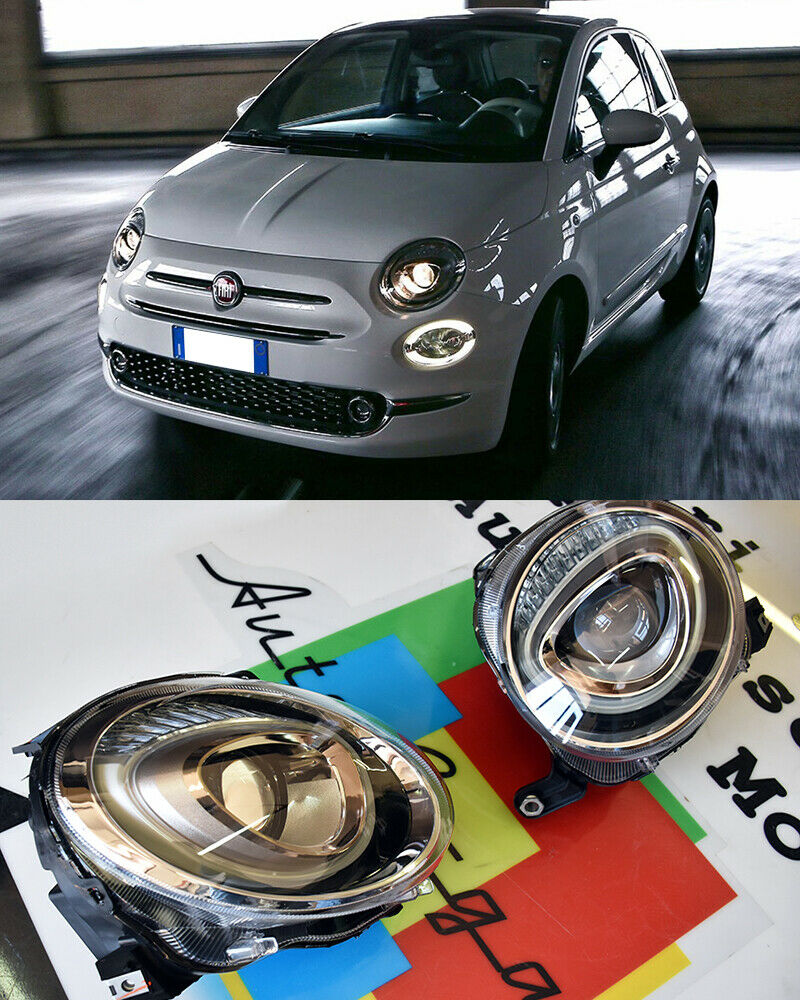 H7 LENTICULAR HEADLIGHTS RESTYLING LOOK FOR FIAT 500 FROM 2007+