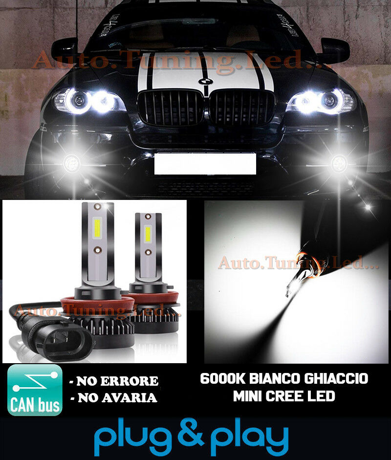 LAMPADE FENDINEBBIA A LED CREE BMW X5 E70 CAMBUS BIANCO GHIACCIO 8000LM