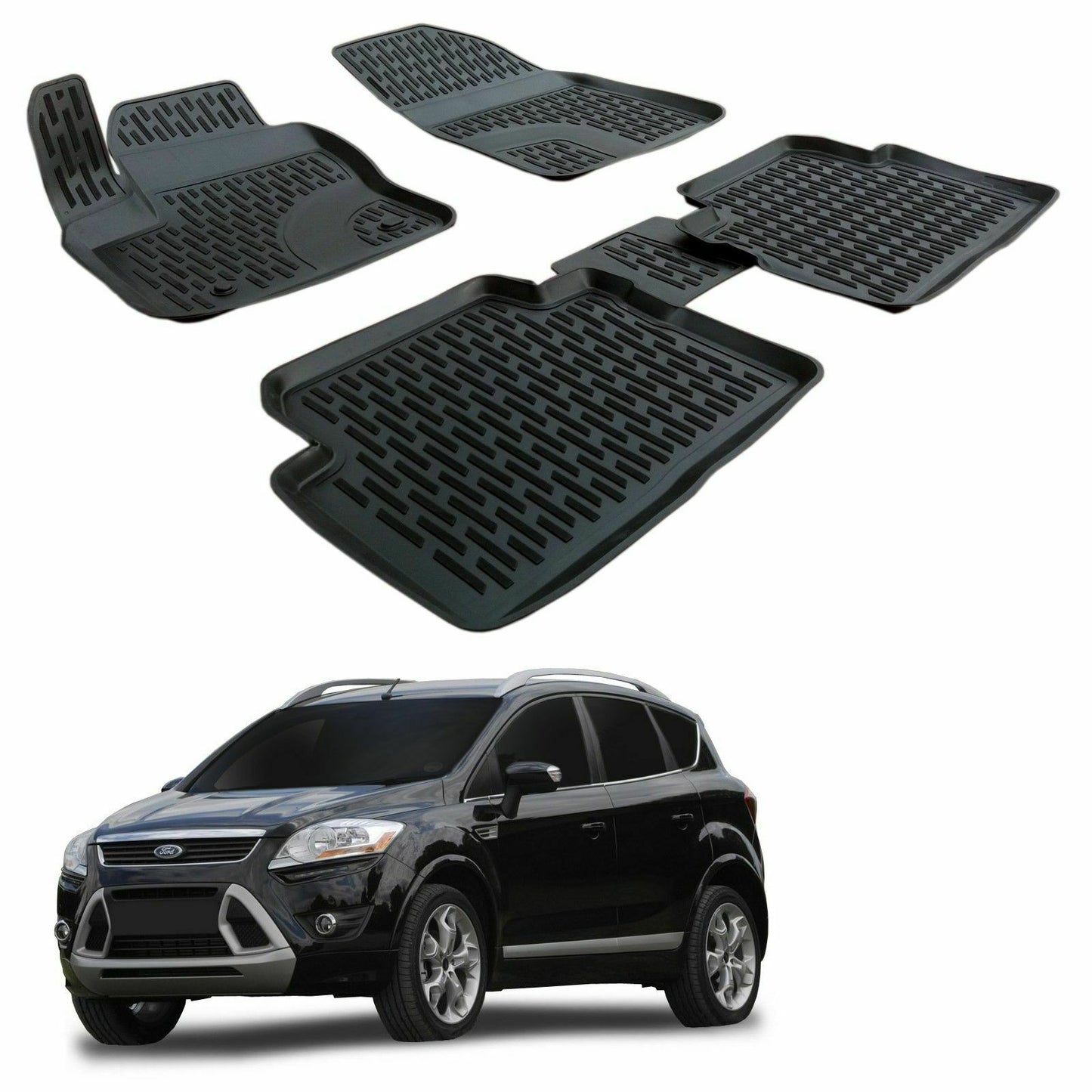 FORD KUGA I 2008-2013 RUBBER CAR MATS - TOP QUALITY MATS -1