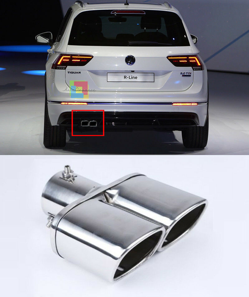 TERMINALI DI SCARICO VW TIGUAN 2016+ INOX CROMATI LOOK SPORTIVO PER 1.6 / 1.4