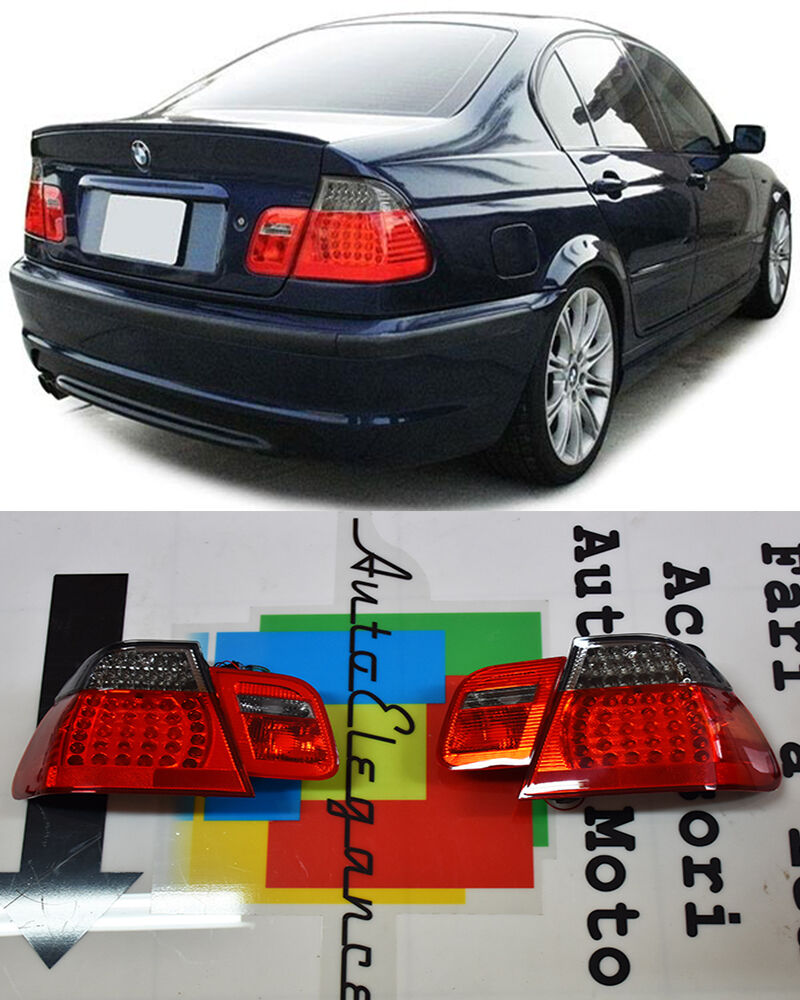 FARI POSTERIORI A LED ROSSO FUME BMW SERIE 3 BERLINA 2001-2005 - LOOK M3
