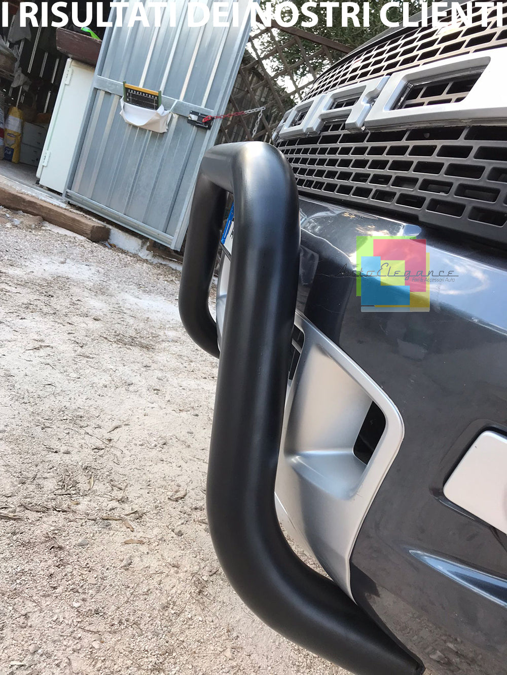 BULL BAR NERO PER FORD RANGER 2015+ SOTTO PARAURTI ANTERIORE INOX SUPER DESIGN AUTOELEGANCERICAMBI