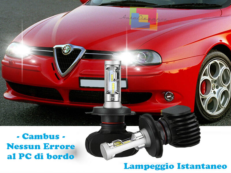 LAMPADE ABBAGLIANTI LAMPEGGIO ISTANTANEO A LED ALFA ROMEO 156 97-05 6000K