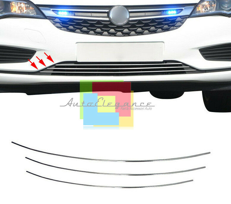 OPEL ASTRA K FRONT MOULDING CHROME GRILLE ADHESIVE STAINLESS STEEL