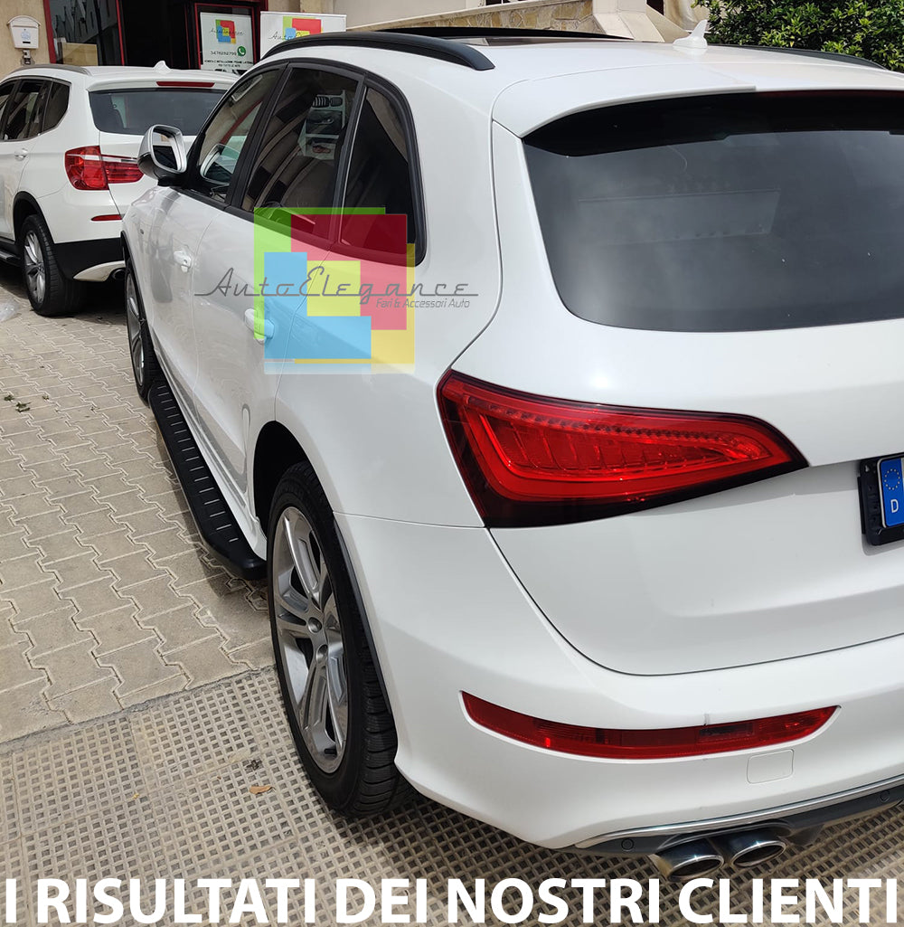 AUDI Q5 2008-2017 PEDANE LATERALI SOTTO PORTA LOOK SPORTIVO PROFILO NERO AUTOELEGANCERICAMBI