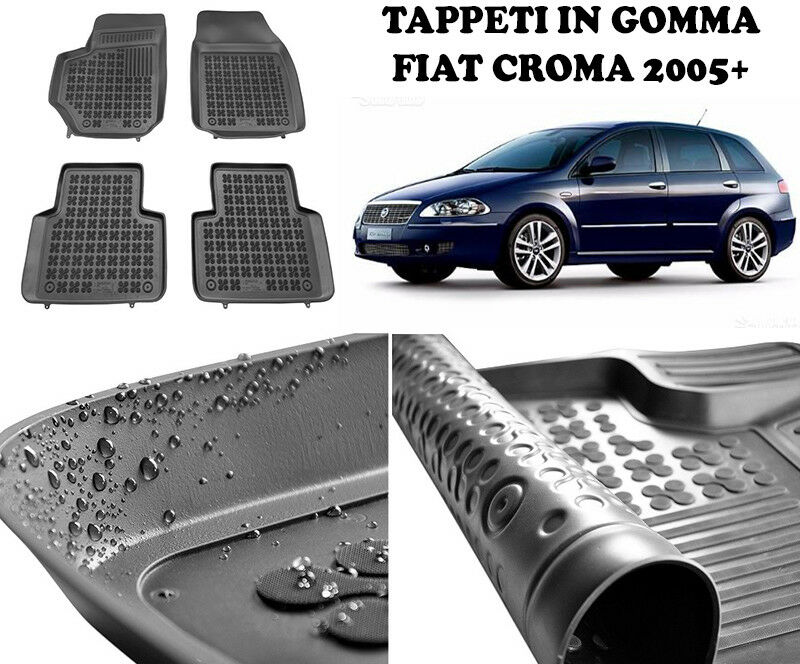 FIAT CROMA 2005 IN POI TAPPETINI AUTO IN GOMMA - TAPPETI TOP QUALITA -1-