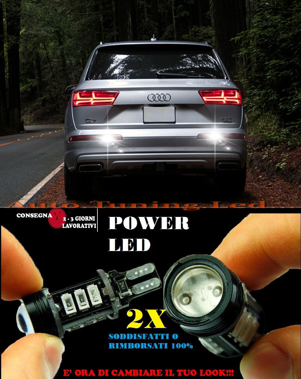 AUDI Q7 4M 6000K LAMPADE RETROMARCIA A LED T15 W16W CANBUS NO ERROR AUTOELEGANCERICAMBI