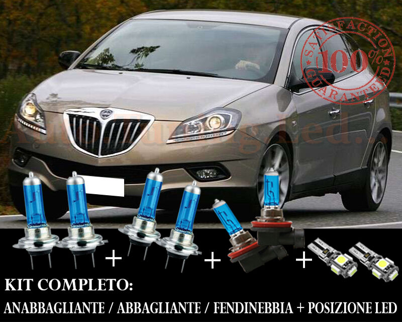 LANCIA DELTA COMPLETE SET BLUE XENON LAMPS + LED POSITION