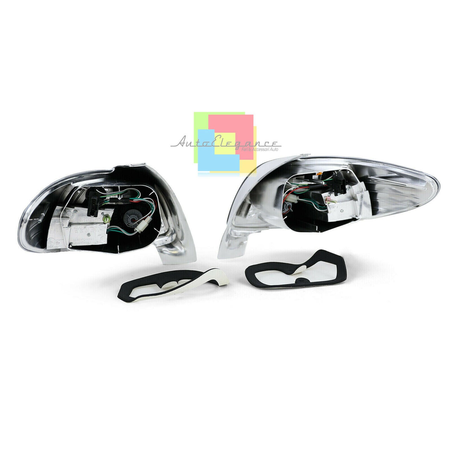 CHROME LED HEADLIGHTS FOR PEUGEOT 206 3 & 5 DOORS 1998+ REAR LIGHTS