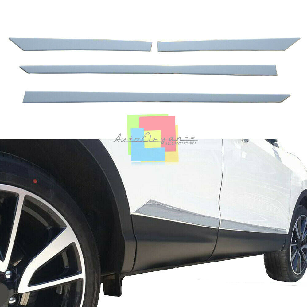 ADHESIVE MOULDINGS FOR NISSAN QASHQAI II 2014+ CHROME FRAMES STAINLESS STEEL.