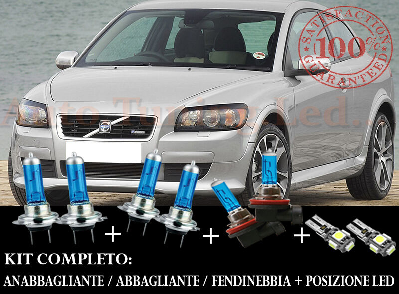 VOLVO C30 2006-2012 SET COMPLETO LAMPADE BLU XENON + POSIZIONE A LED