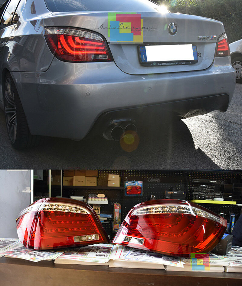 3D LED REAR LIGHTS FOR BMW 5 SERIES E60 2003-2007 RED LIGHTS LIGHTBAR .-