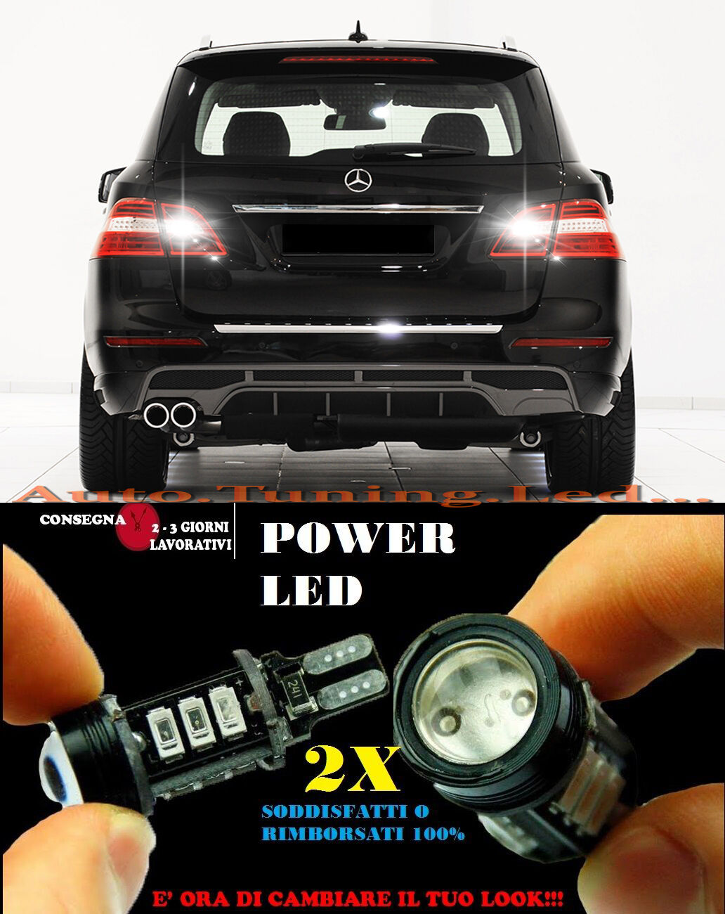 MERCEDES ML W166 6000K LED REVERSING LIGHTS T15 W16W CANBUS NO ERROR