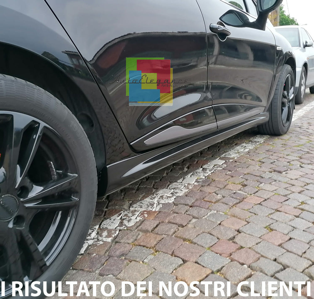 MINIGONNE LATERALI RENAULT CLIO 4 IV 2012+ SOTTO PORTA RS LOOK ABS / PLASTIC