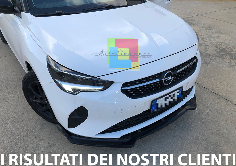 OPEL CORSA F 2019-2021 FRONT BUMPER GLOSS BLACK ABS RS SPLITTER