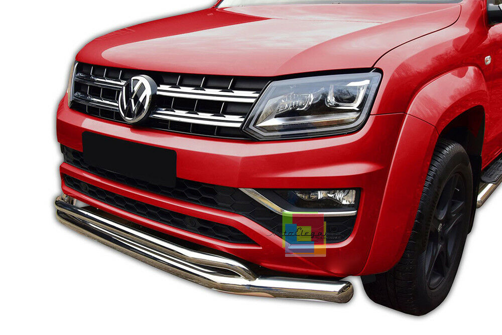 BULL BAR CROMATO - VW AMAROK 2017+ SOTTO PARAURTI ANTERIORE INOX SUUPER DESIGN AUTOELEGANCERICAMBI