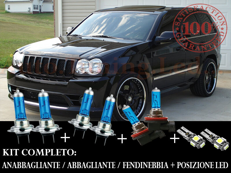 JEEP CHEROKEE 2008-2012 SET COMPLETO LAMPADE BLU XENON + POSIZIONE A LED