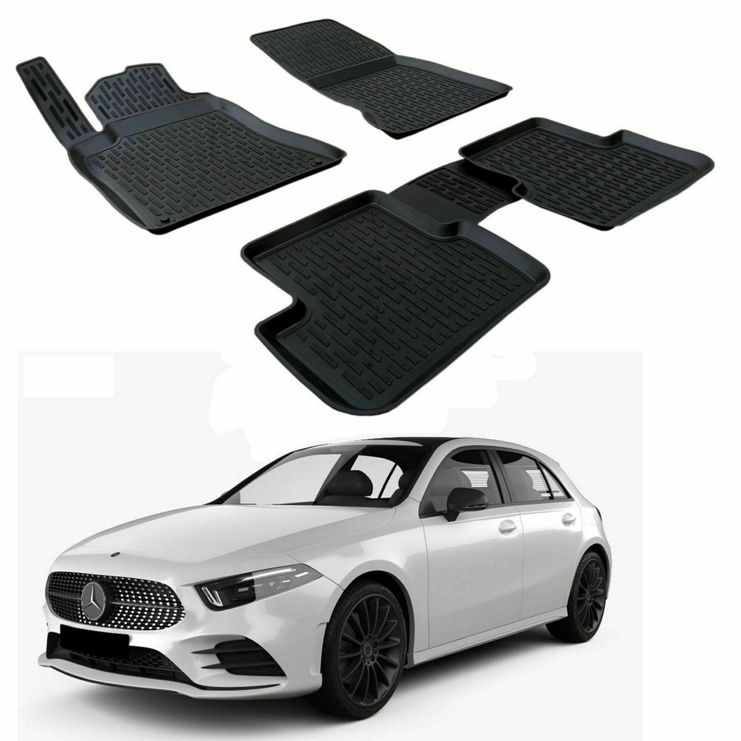 MERCEDES CLASSE A W177 2018+ TAPPETINI AUTO IN GOMMA - TAPPETI TOP QUALITA -1