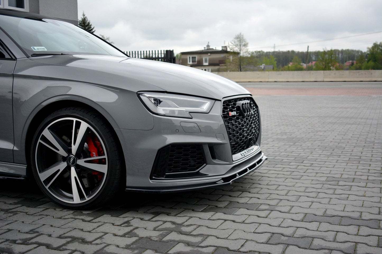 SPLITTER AUDI A3 8V RS3 2016+ SOTTO PARAURTI ANTERIORE ABS NERO LUCIDO LAMA