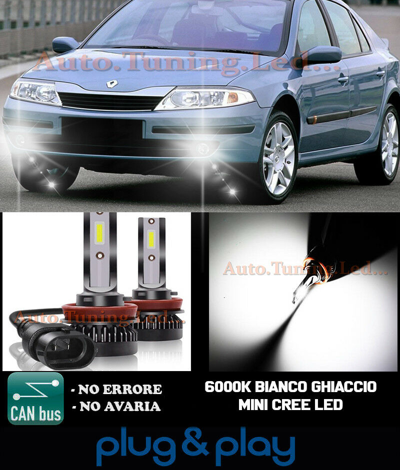 CREE LED FOG LIGHTS RENAULT LAGUNA II CAMBUS ICE WHITE 8000LM