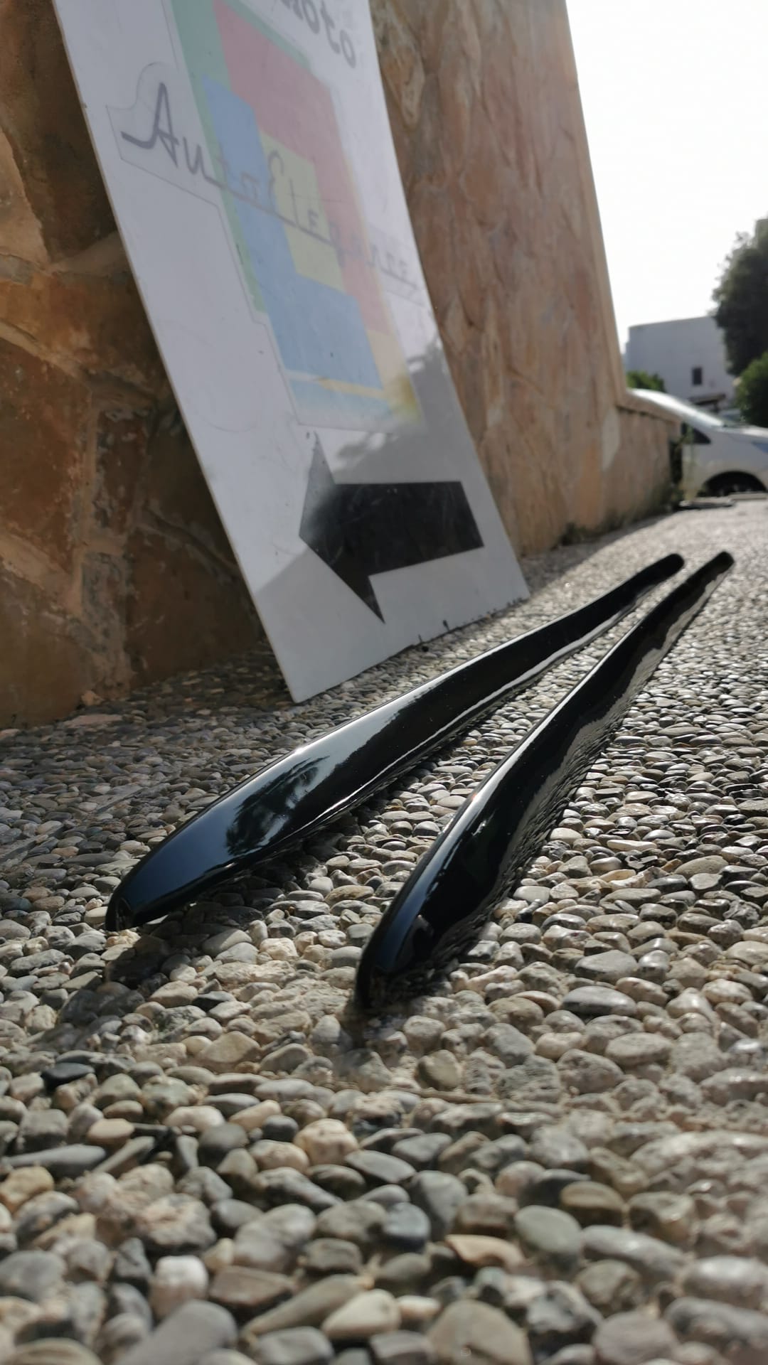 MINIGONNE LATERALI AUDI A6 C6 4F AVANT BERLINA SLINE S4 RS4 ABS NERO LUCIDO