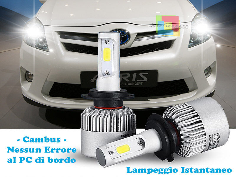 LAMPADE ANABBAGLIANTI LED TOYOTA AURIS LAMPEGGIO ISTANTANEO 6000K