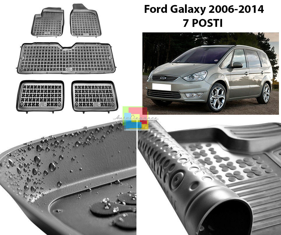 FORD GALAXY 2006-2014 7 POSTI TAPPETINI AUTO IN GOMMA - TAPPETI TOP QUALITA -1