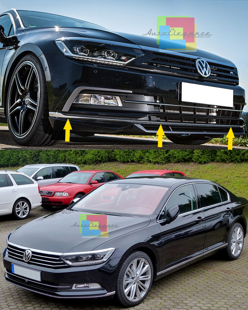 ADHESIVE MOULDS VW PASSAT B8 SEDAN 2015+ FRONT CHROME FRAME STEEL
