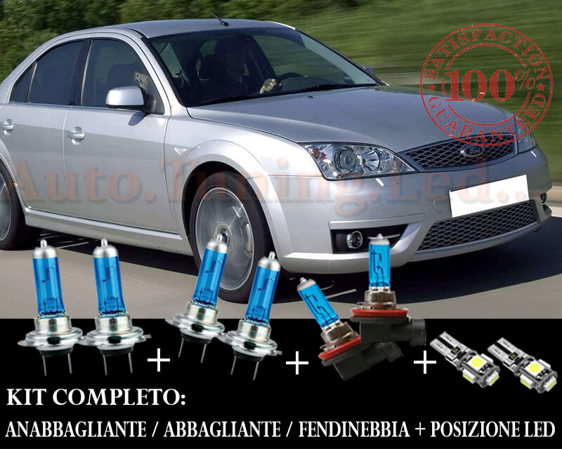 FORD MONDEO 2000-2007 SET COMPLETO LAMPADE BLU XENON + POSIZIONE A LED
