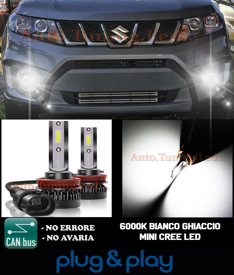 CREE LED FOG LIGHTS SUZUKI VITARA LY CAMBUS ICE WHITE 8000LM