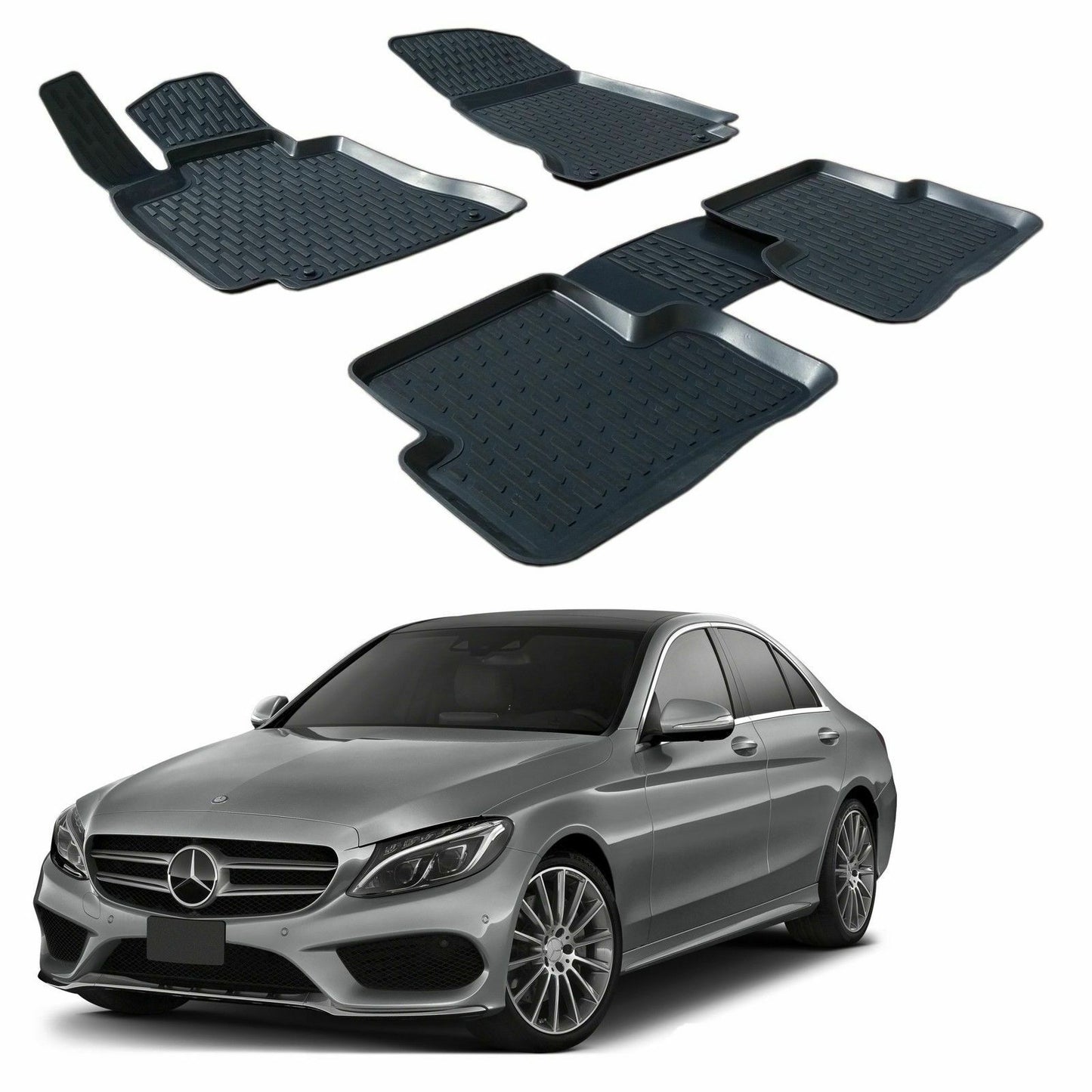 MERCEDES C CLASS W205 RUBBER CAR MATS - TOP QUALITY MATS -1