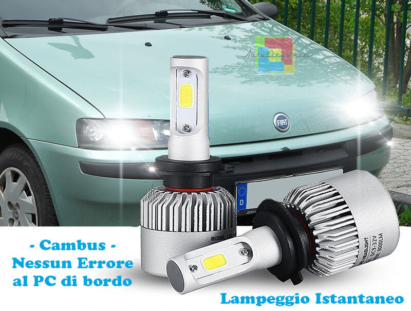 LAMPADE ANABBAGLIANTI LED FIAT PUNTO 188 99-03 LAMPEGGIO ISTANTANEO 6000K